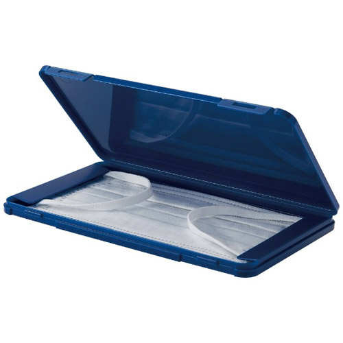?ISETO日本进口口罩收纳盒 印花款 蓝色塑料口罩收纳盒(产品价格有所下调 0228）