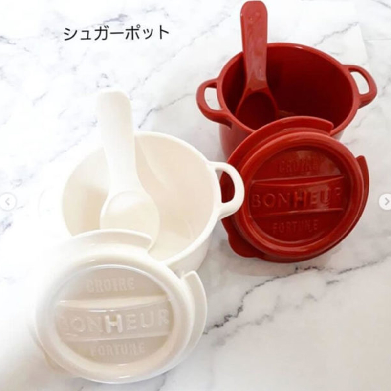 YAMADA日本陶瓷风格塑料糖罐190ml塑料保鲜盒（4965534159791已废盘）
