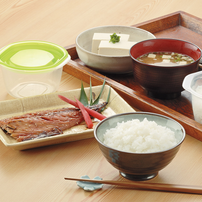 INOMATA日本保鲜盒 米饭1膳用 270ml 2个装塑料保鲜盒