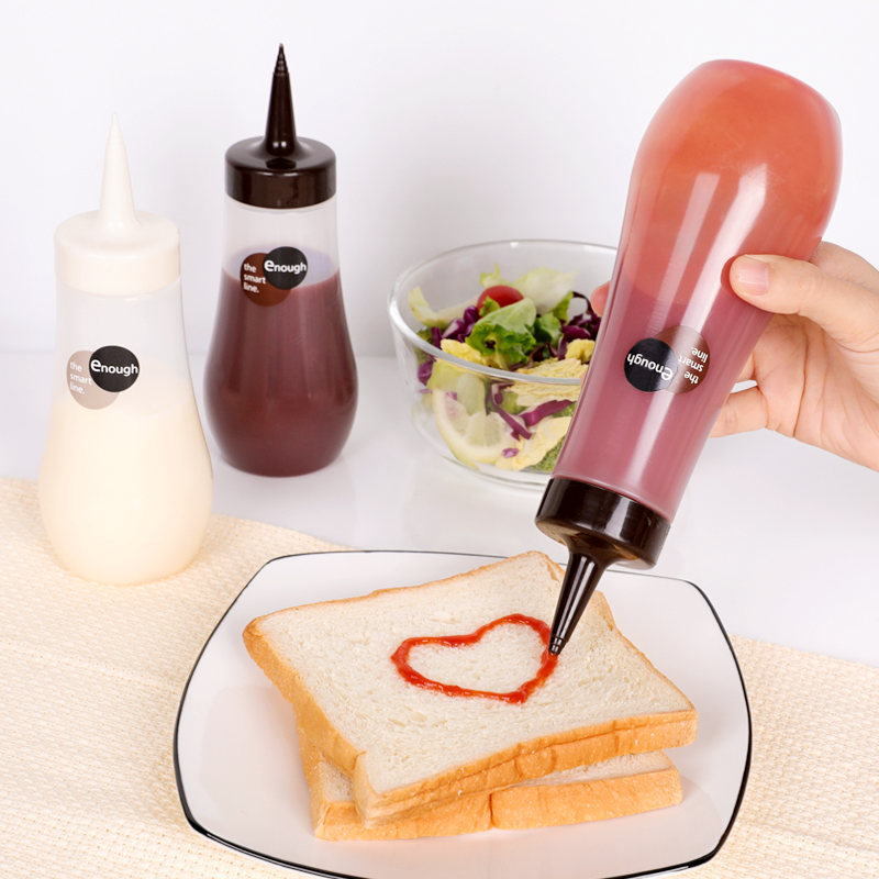 INOMATA日本沙拉酱瓶  尖嘴塑料调味瓶  酱油瓶  挤压式 （大号）360ml（4905596120674 废盘）