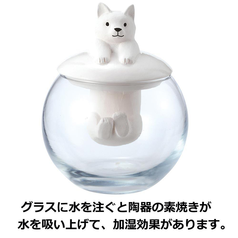 TAKARABUNE日本可爱的动物陶和玻璃圆顶型加湿器