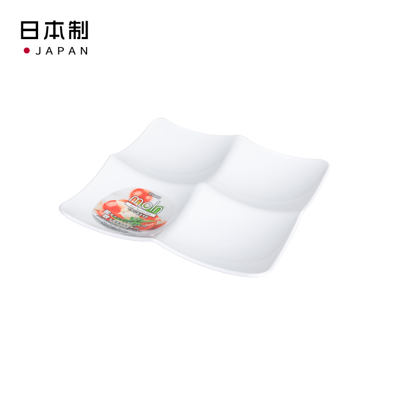 NAKAYA日本瓷器风格四格方盘餐盘白色(2012)