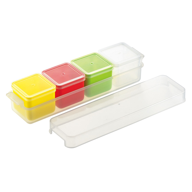 AKEBONO日本彩色分格保鲜盒 4盒分，附带外盒（废盘230706）