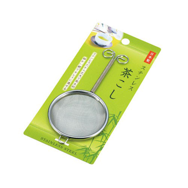 ECHO日本进口不锈钢茶漏茶叶糖粉过滤网滤茶器茶道配件泡茶勺子（ 不锈钢长手柄）