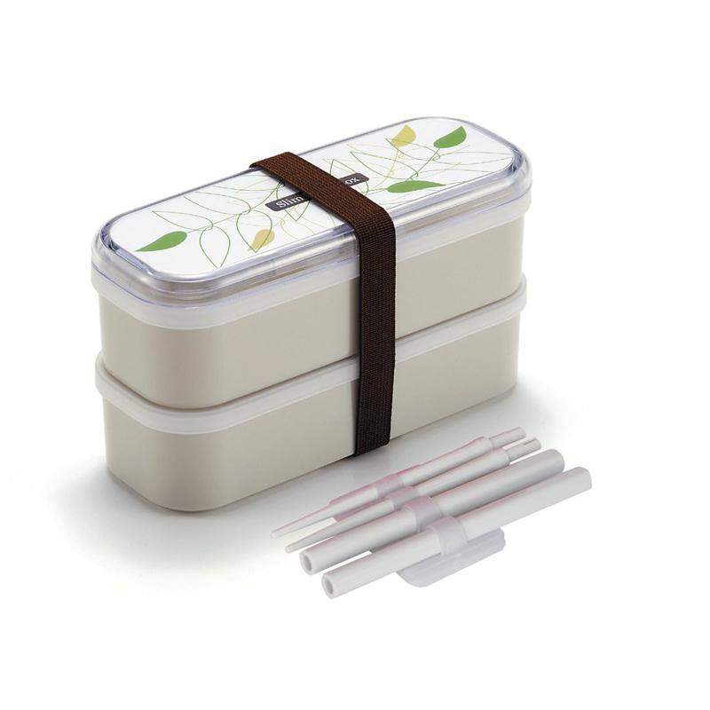 IMOTANI日本纤巧细长的午餐盒 2段，付筷子，绑带