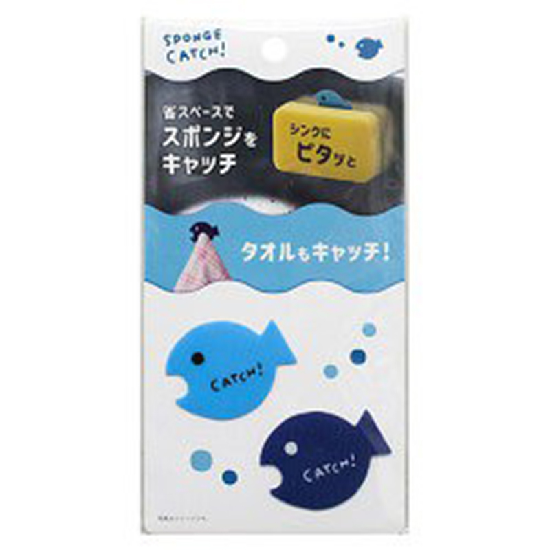 YAMADA日本一按就粘的洗碗海绵的黏贴   猫和鱼   适用水池壁
