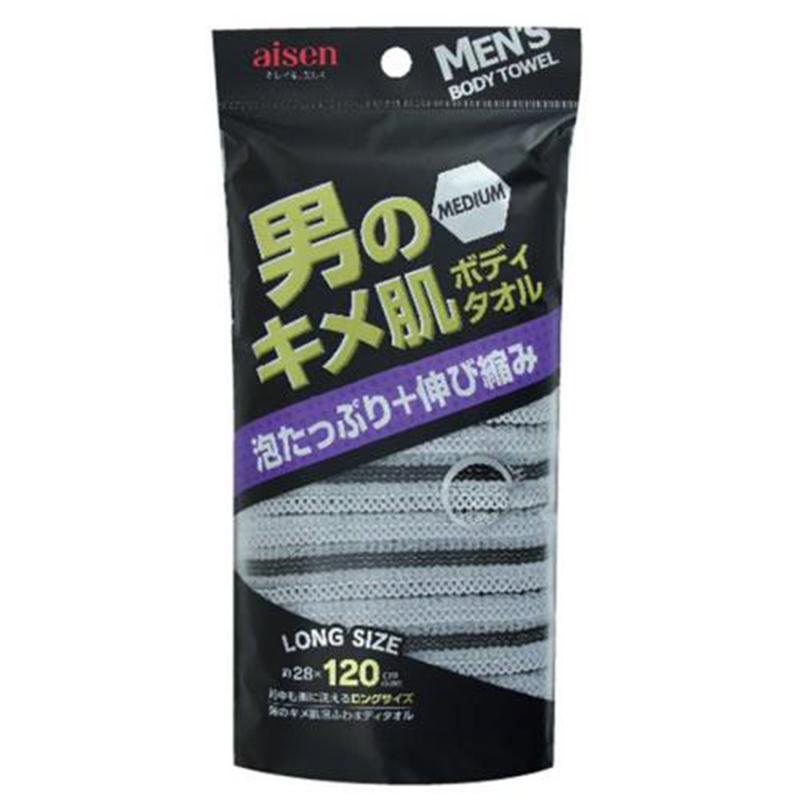 AISEN日本BY505 男士护肤起泡洗澡巾 条纹
