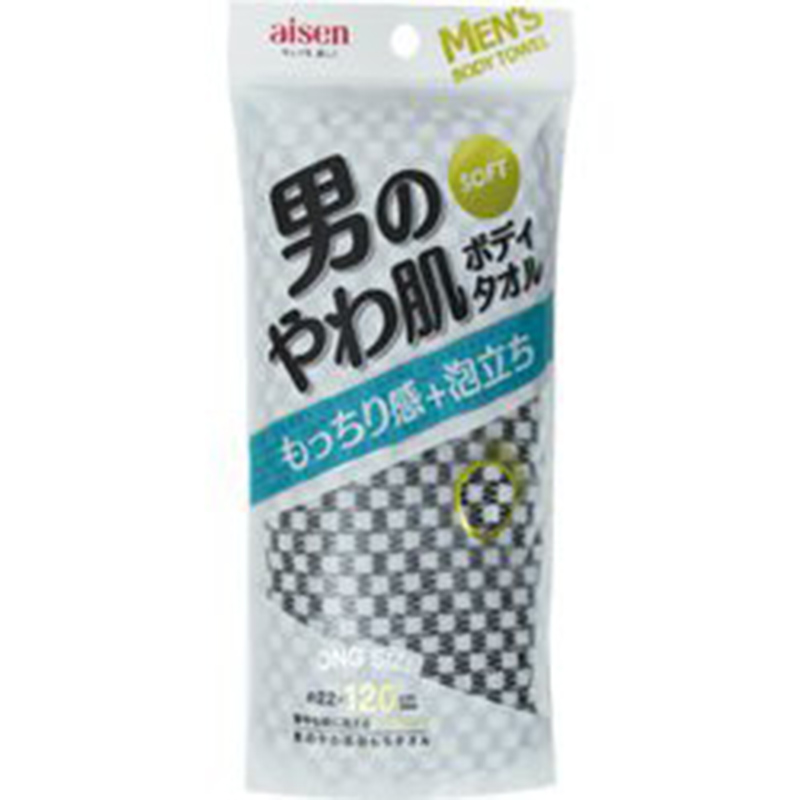 AISEN日本BY507 男士护肤起泡洗澡巾 浅灰