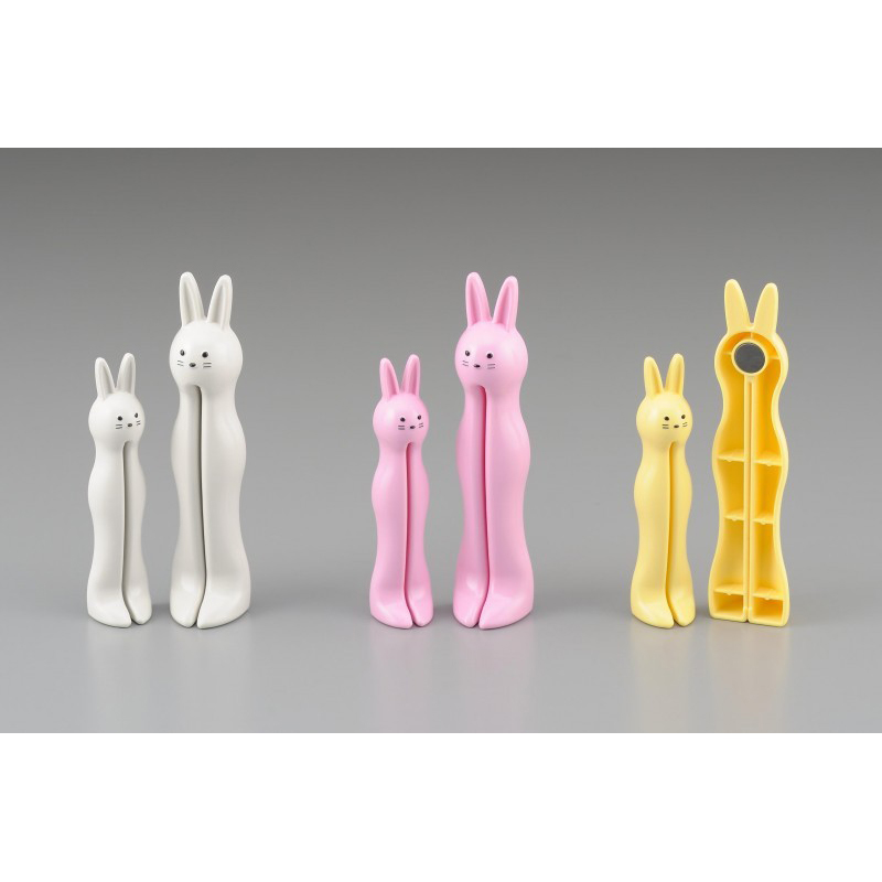 TAKARABNUE日本可爱兔子带磁铁软管挤压器 粉色 黄色 白色  2个装