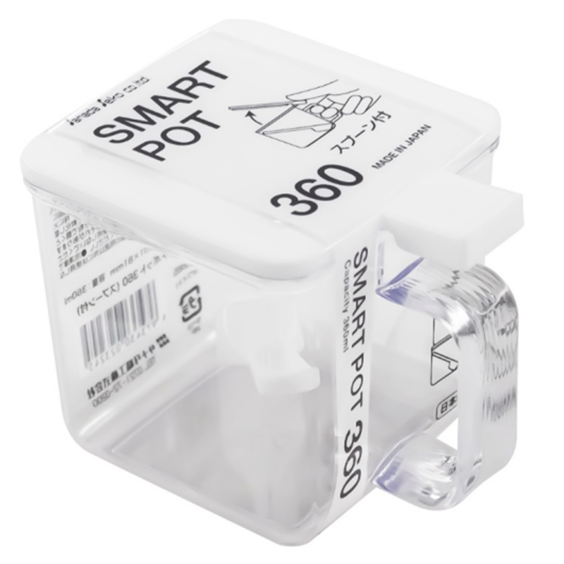SANADA日本精巧型360ML调味罐调料盒  付小勺，白色  黑色