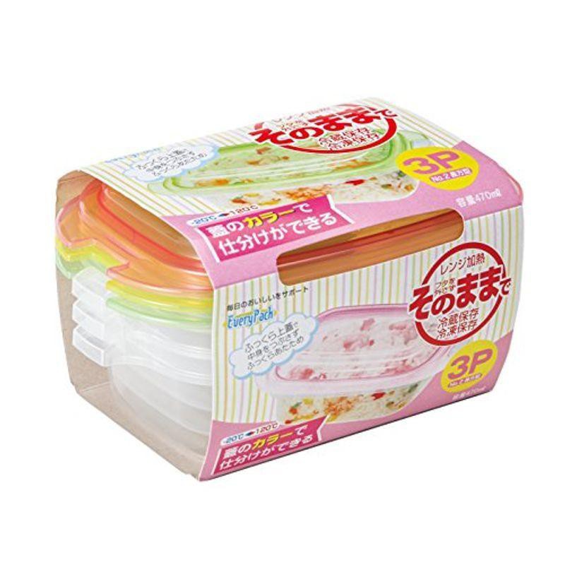 SANKO日本彩色食品保存盒 中 3P      可以冷冻 冷藏以及微波炉加热120/-20度