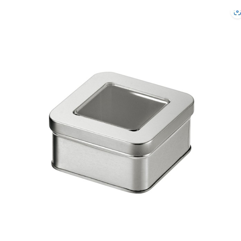 ECHO日本正方形礼品铁罐盒S （中间部分透明）