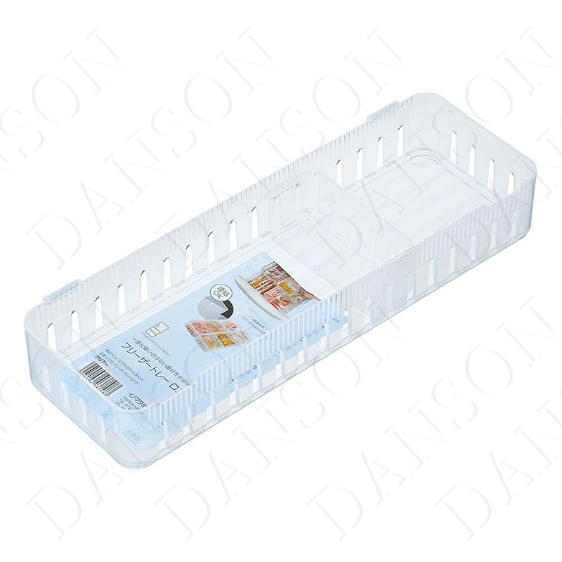 INOMATA日本冰箱冷藏冷冻室长条型收纳盒(透明)塑料收纳篮