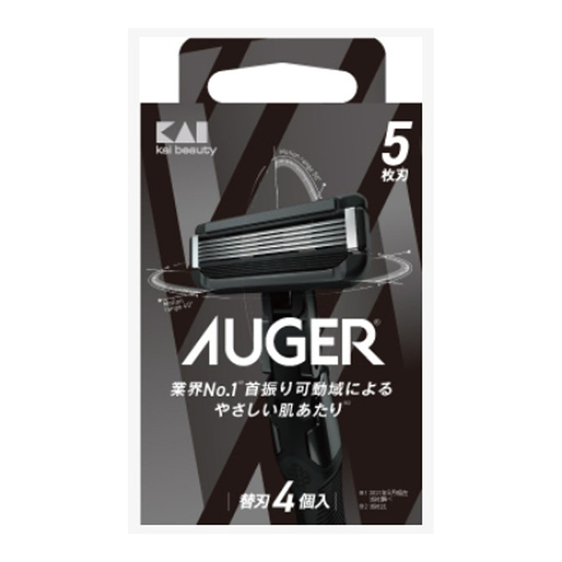 KAI日本贝印  AUGER5层刀片设计的备用刀片头 4PS装