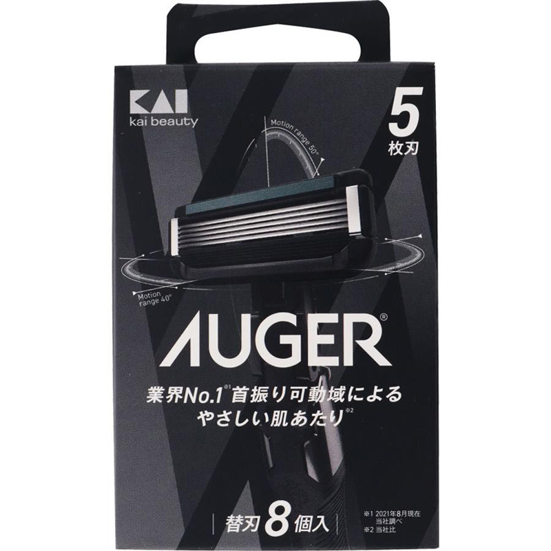KAI日本贝印  AUGER5层刀片设计的备用刀片头 8PS装