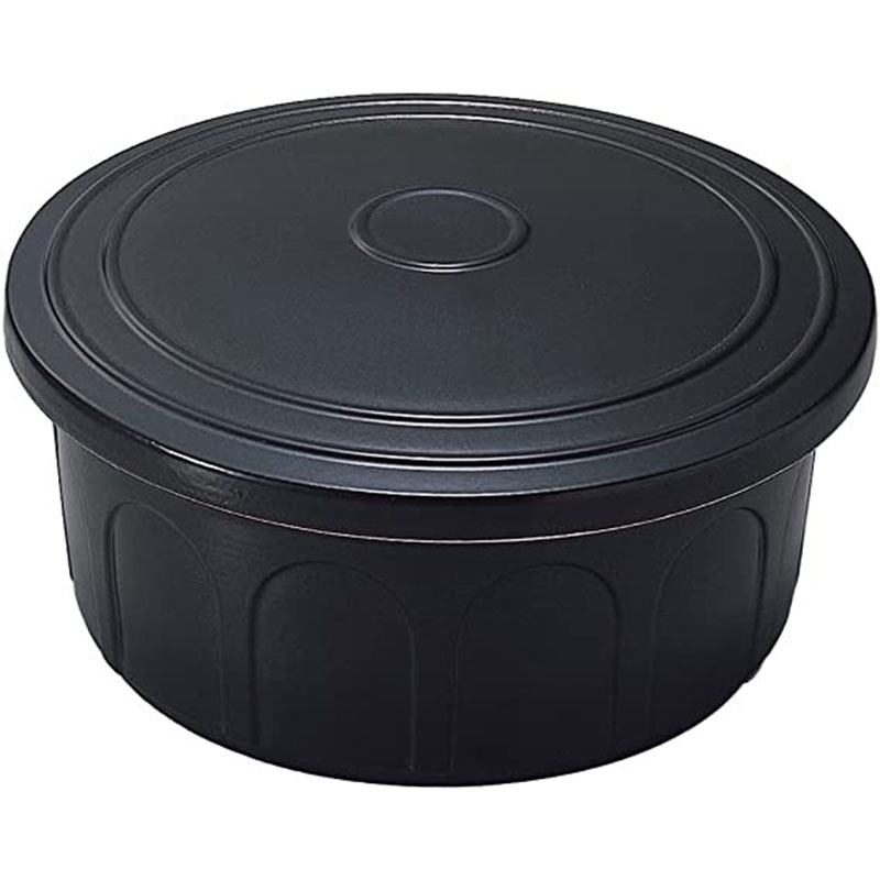 TOCERAM日本新产品 微波陶器米饭专用蒸器 微波炉蒸饭盒 黑色抗菌保鲜盒 大号 1500ML