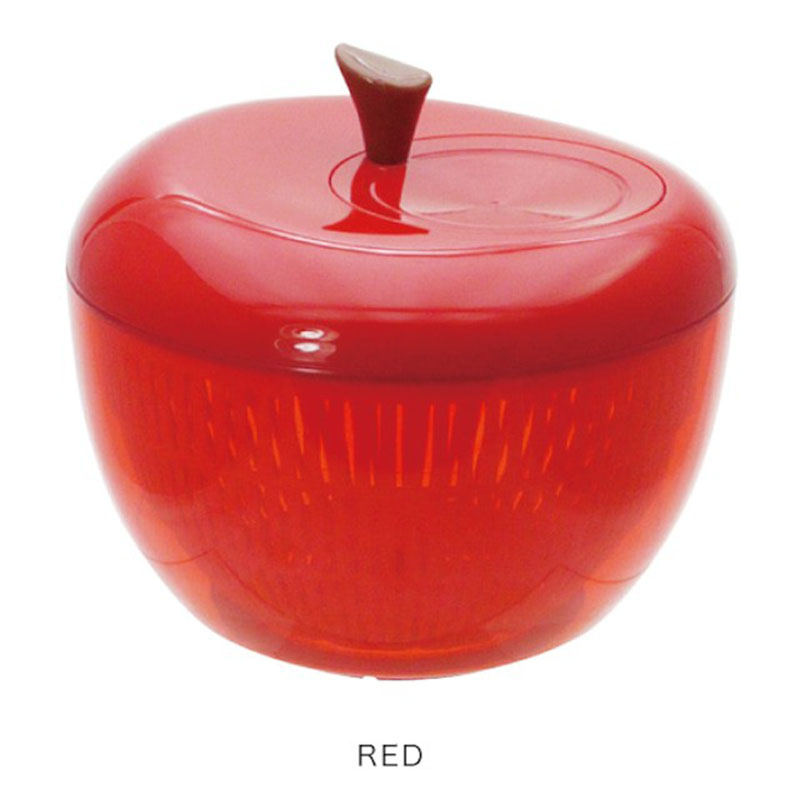 现代百货日本 可爱的红苹果型沙拉旋转沥水器