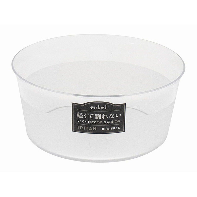 YAMADA 山田化学日本透明时尚塑料小碗适合沙拉菜，冷品等 380ML