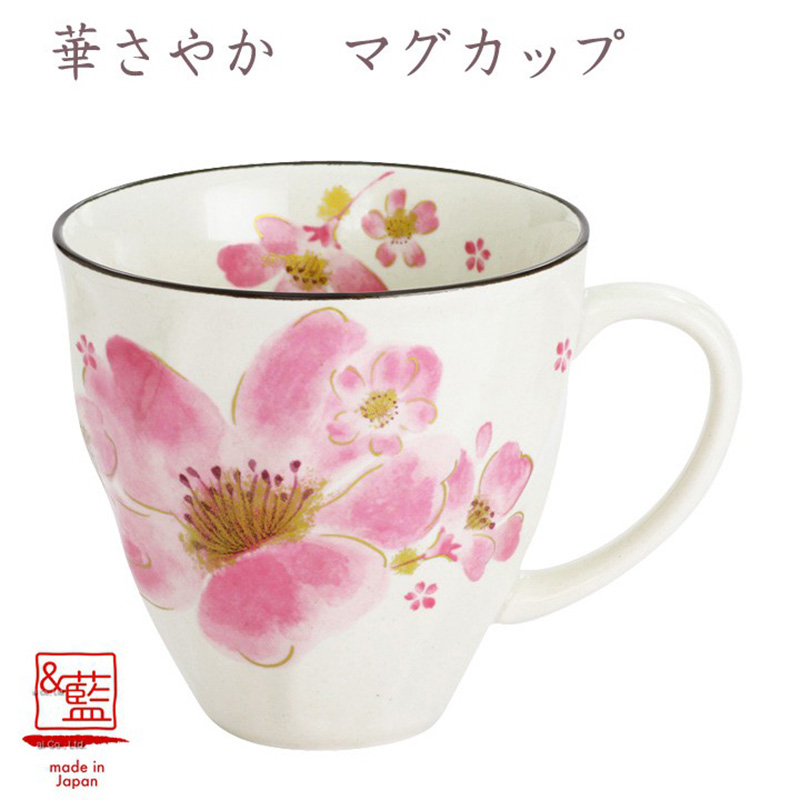 CERAMIC-AI和蓝日本美浓烧瓷器 彩花系列 樱花马克杯
