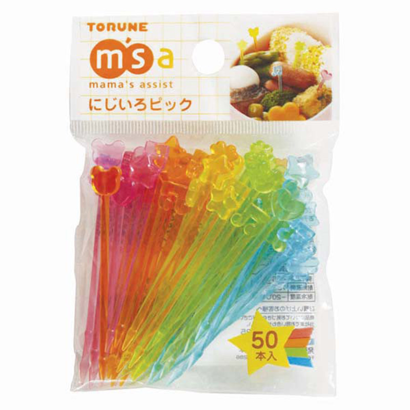 TORUNE日本彩色透明水果签 100PS装