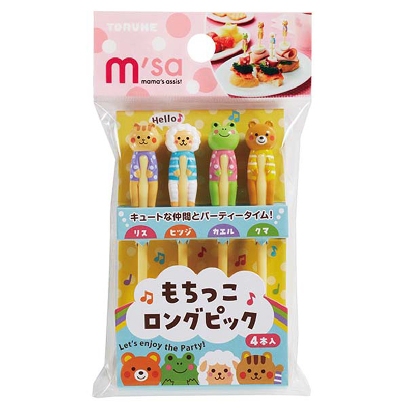 TORUNE日本可爱动物水果签 4PS装