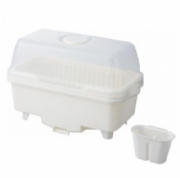 SANKO日本带盖餐具沥水架小号（白色）塑料沥水碗架（厂家通知涨价，下单请注意！！！20220521）