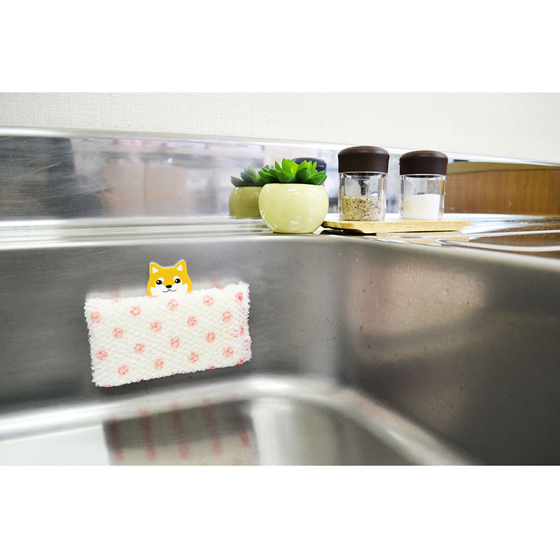 ✪SOWA日本卡通创意厨房粘贴 可粘贴洗碗布 海绵擦3枚入塑料粘钩