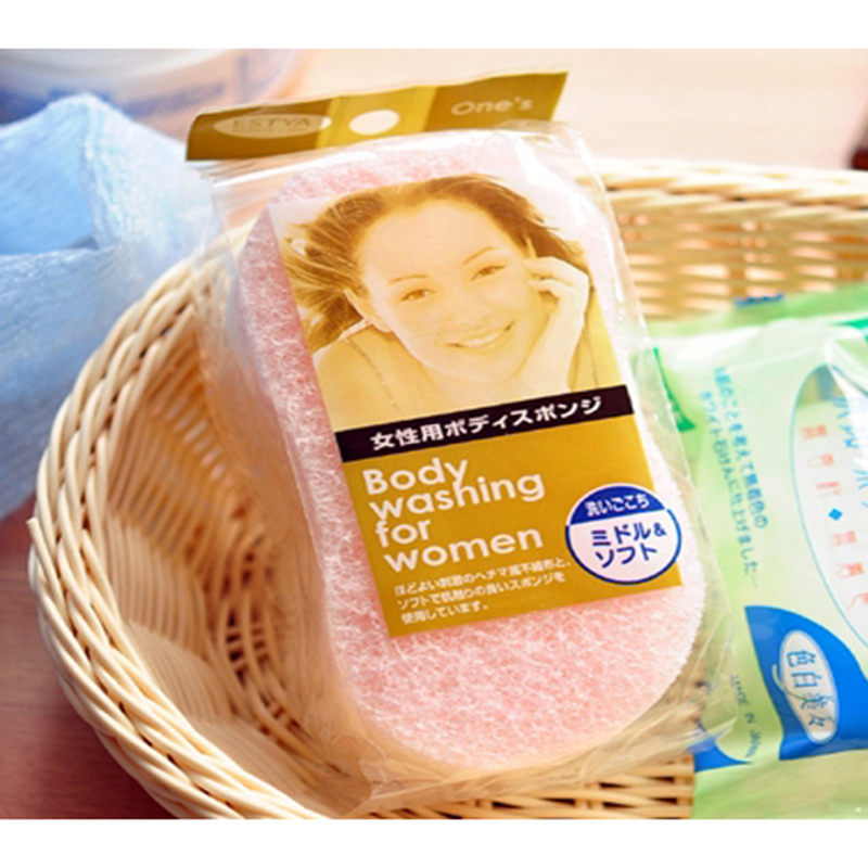 SEIWA-PRO日本洗澡海绵 沐浴海绵  洗澡巾 沐浴擦  女士专用  粉色