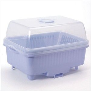 sanko 日本带盖餐具沥水架小号（蓝色）#（厂家通知涨价，下单请注意！！！20220521）