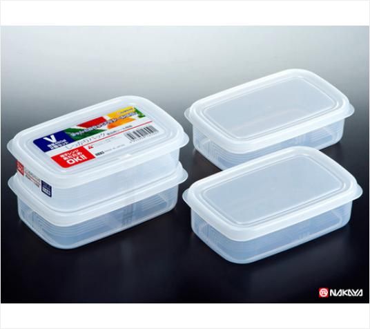 NAKAYA日本保鲜盒 塑料保鲜盒 V  型 2个装450ml