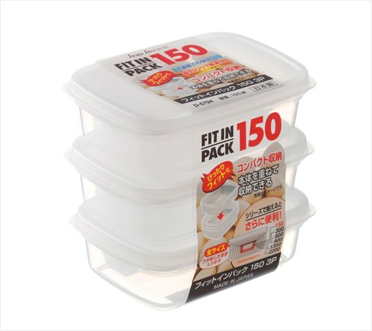 sanada日本保鲜盒3P 150ml（廃色）塑料保鲜盒