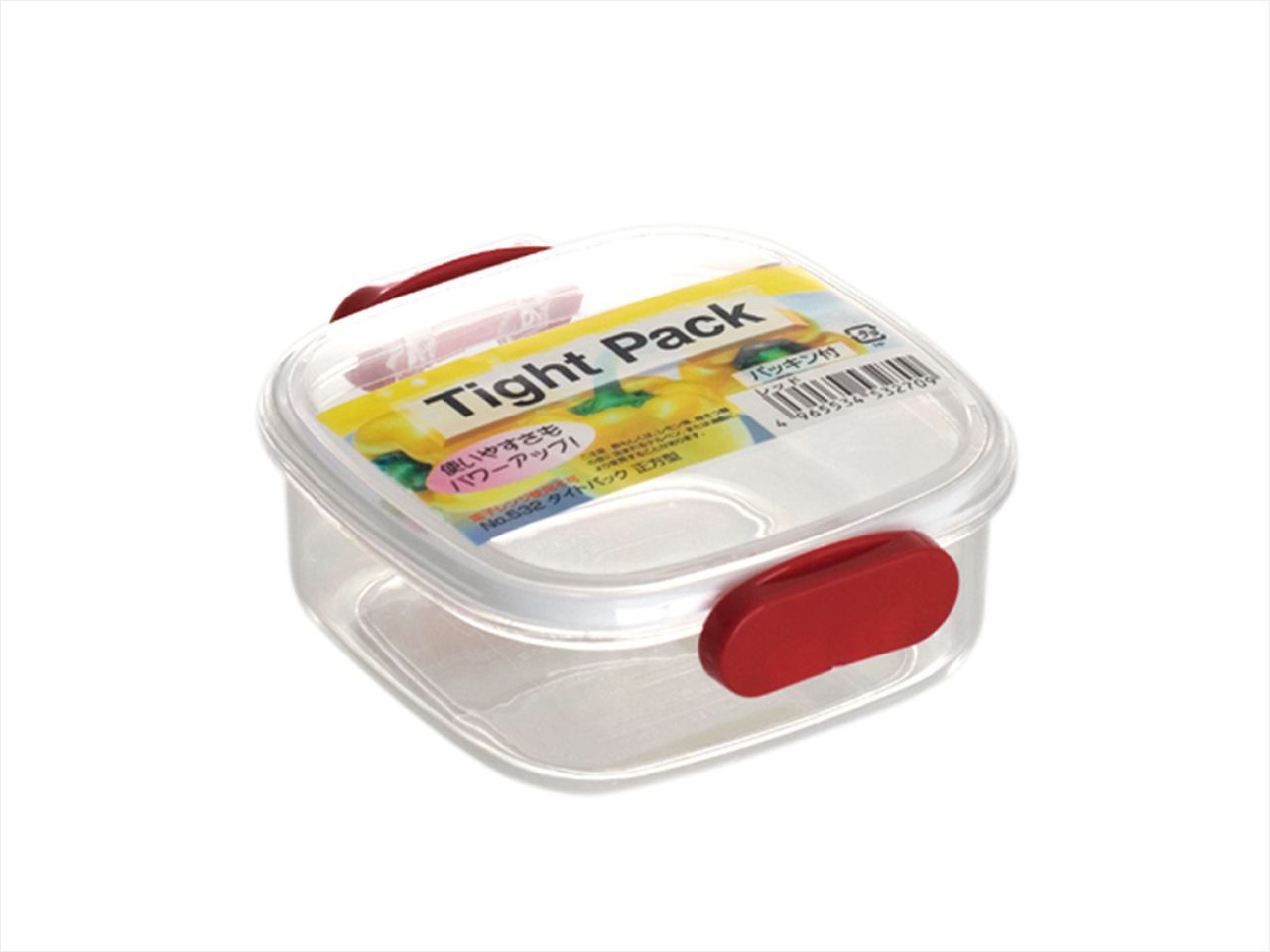 YAMADA日本透明红保鲜盒320mL塑料保鲜盒