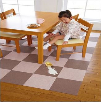 SANKO-GP日本防滑拼接地毯 素色8枚入棕色深浅各4枚(混色)拼接防滑垫（厂家价格上调，下单请注意 20220621