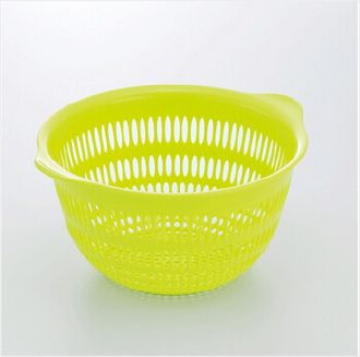（废盘）INOMATA日本果蔬筐 绿色塑料收纳篮