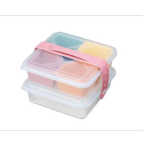 INOMATA日本可携带2段便当盒塑料便当盒（废盘）