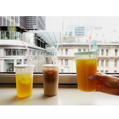【控价】KOKUBO日本带吸管孔的塑料杯塑料水杯