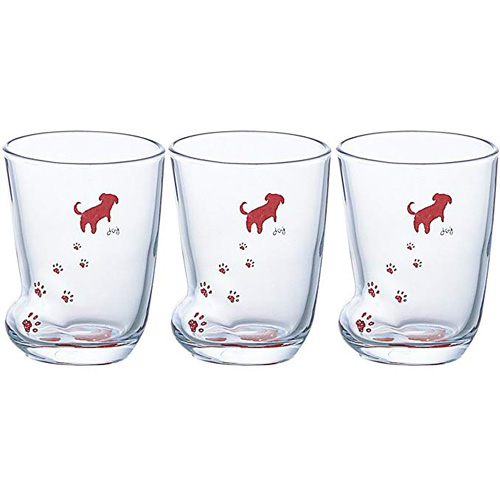 ADERIA日本狗足杯 3P装S（标价是1p的价格）玻璃水杯套装