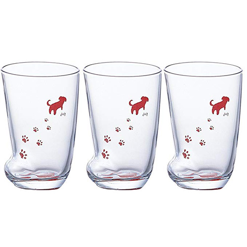 ADERIA日本狗足杯 3P装  300ml（标价是1P的价格）玻璃水杯套装