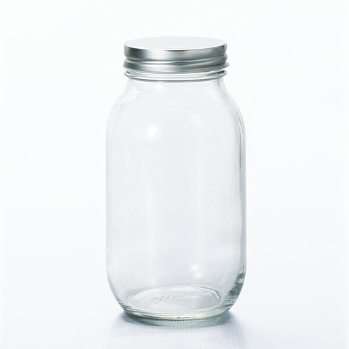 ADERIA日本進口銀色瓶蓋保存瓶 玻璃密封罐 玻璃瓶子 900ml